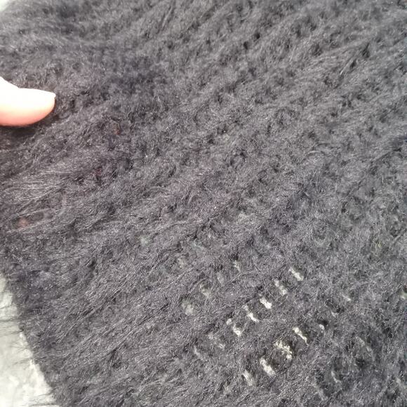 NWT Universal Thread Women Black Crewneck Open Knit Sweater Size Medium Coastal - Picture 8 of 9